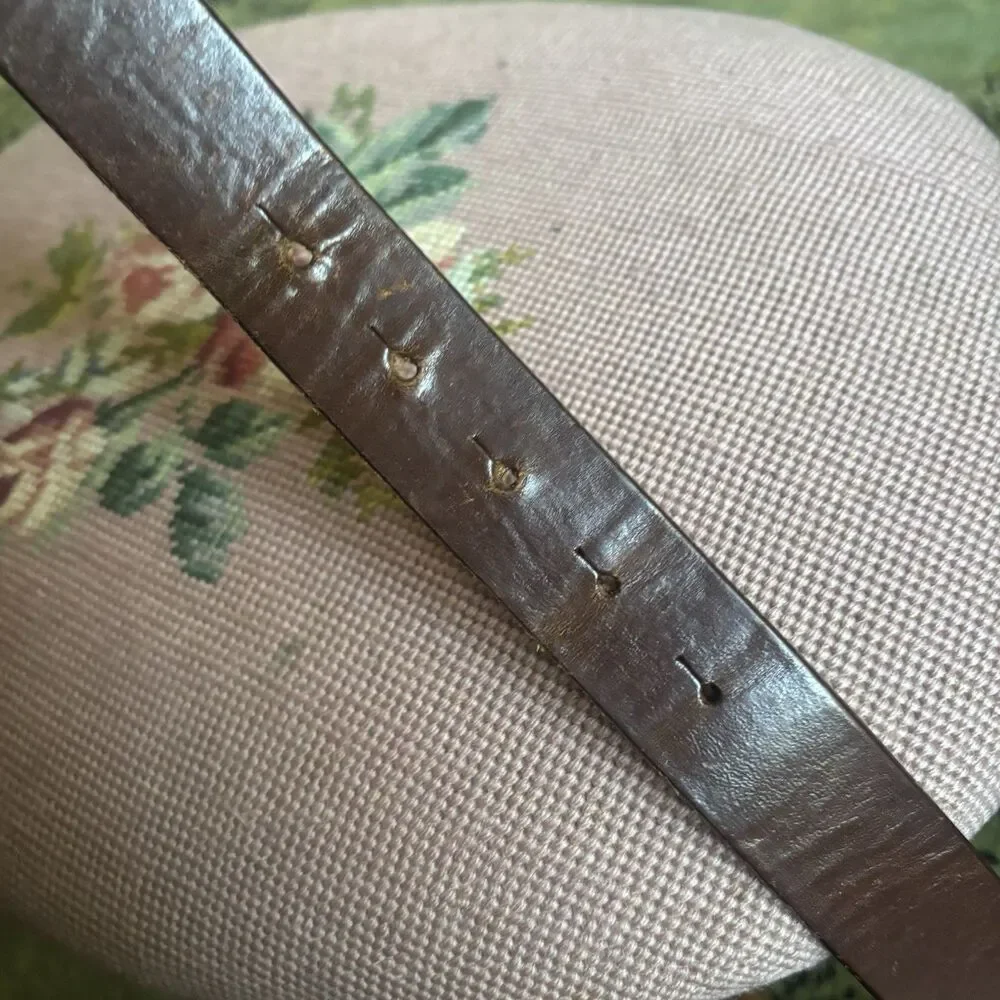 Vintage Polo Ralph Lauren Dog Buckle Belt Mens 38 Hunting Pointer Cast Brass RL